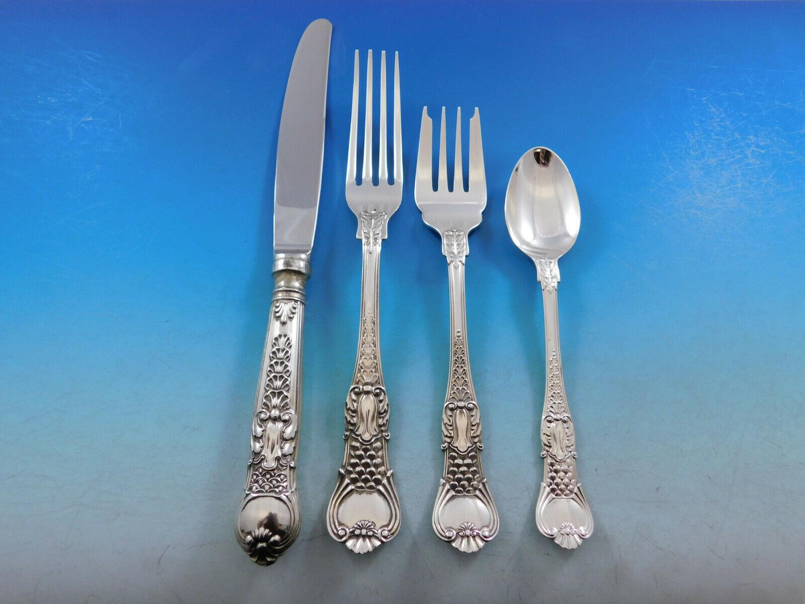 Coburg by Wallace Sterling Silver Flatware Set 8 Service Dinner 40 Pcs In Excellent Condition For Sale In Big Bend, WI