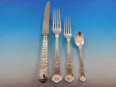 Coburg CJ Vander English Sterling Silver Flatware Set 12 Service Dinner 110 Pcs