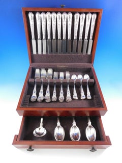 Coburg CJ Vander English Sterling Silver Flatware Set 12 Service Dinner 61 Pcs