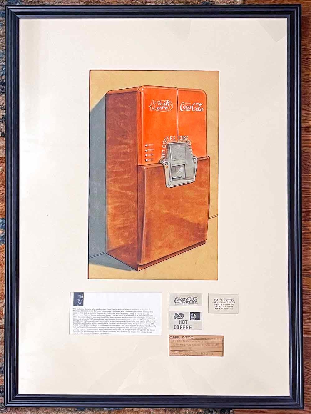 „Coca-Cola und Kaffee“, bedeutendes industrielles Design für 1949, Vending Machine (Gemalt) im Angebot