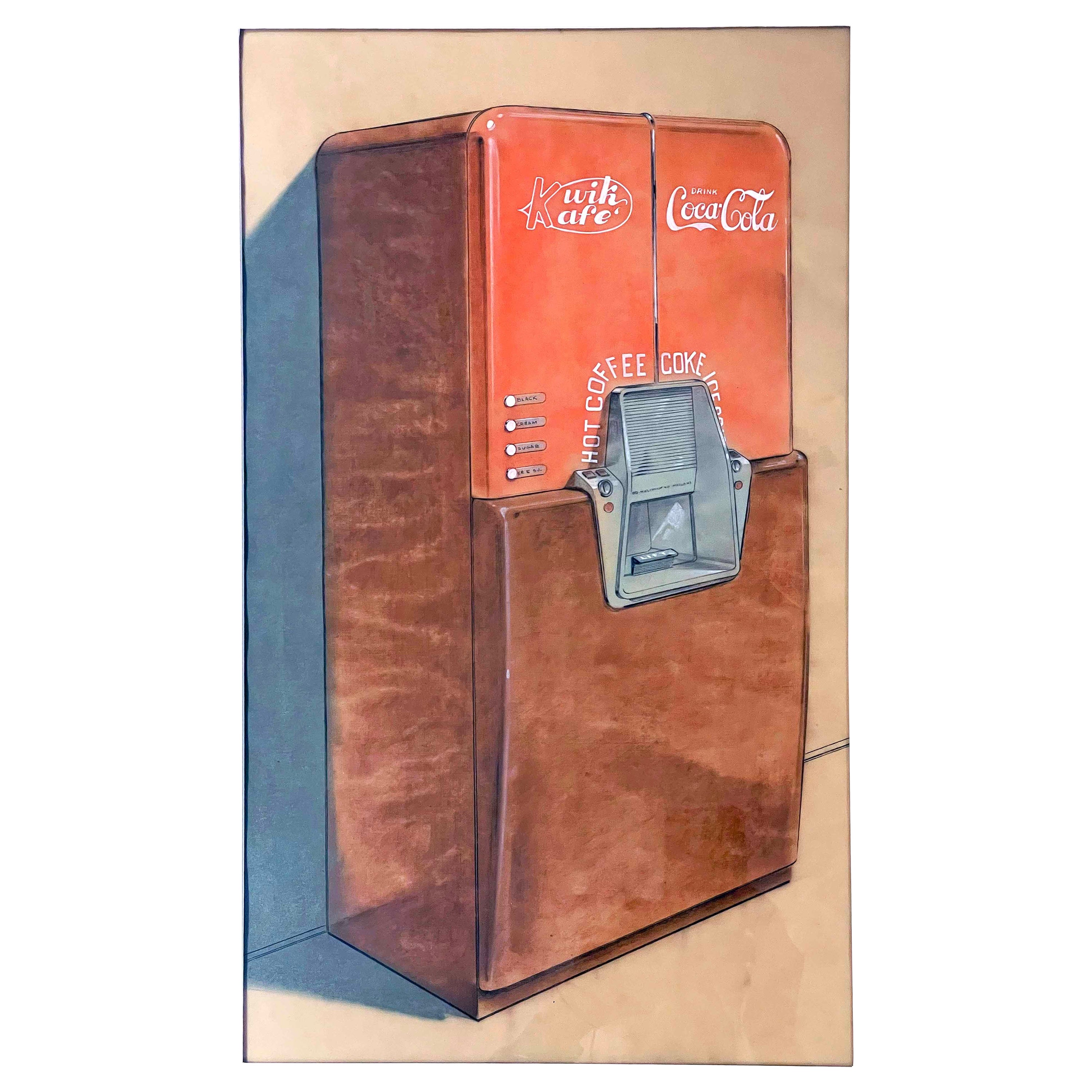 « Coca-Cola and Coffee », importante conception industrielle pour la machine de vente de 1949