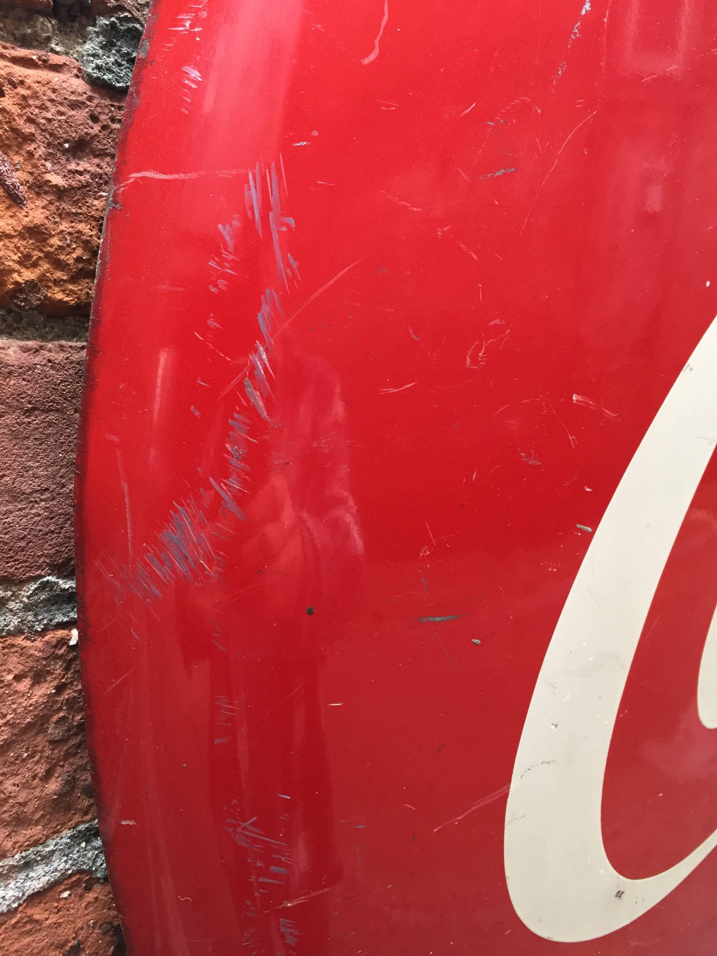 Coca Cola Enamel Button Sign 2