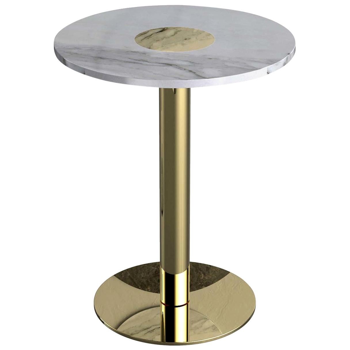 Coccaro Brass Bistro Table by R&D monitillo1980 For Sale