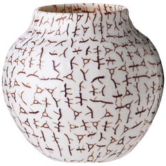 Coccio Glass Vase in Tea and Ivory by Venini