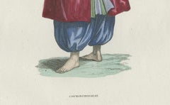 Cochinchina Woman Costume Print – Antique Hand-Colored Lithograph, 1854