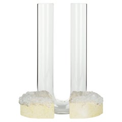 "Cochlea Del Risveglio" Winter 2 Rock Crystals & Glass contemporary Vase by COKI