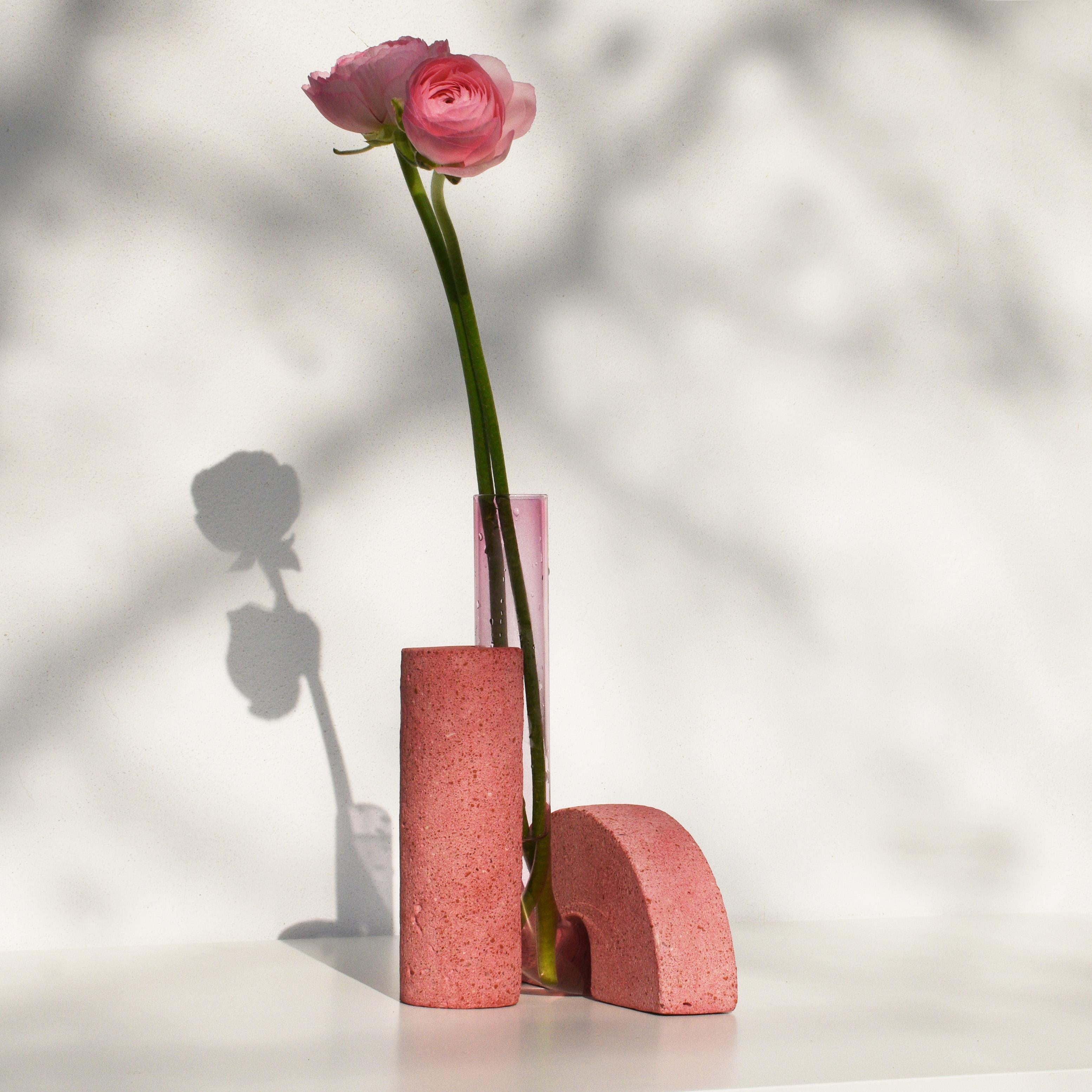 Contemporary Cochlea della Metamorfosi 1 - pink stone vase For Sale