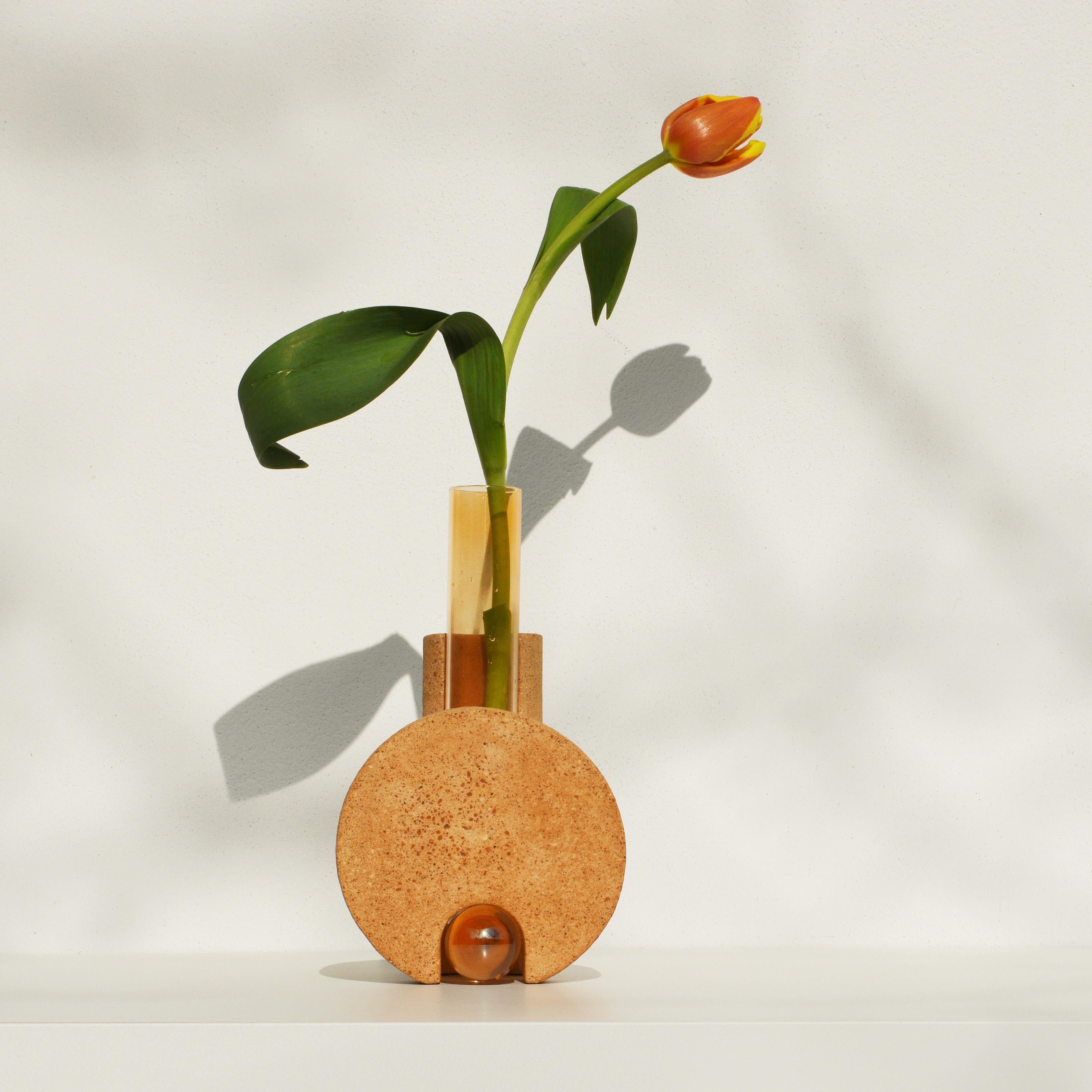 Organic Modern Orange Contemporary Design Vase by COKI For Sale