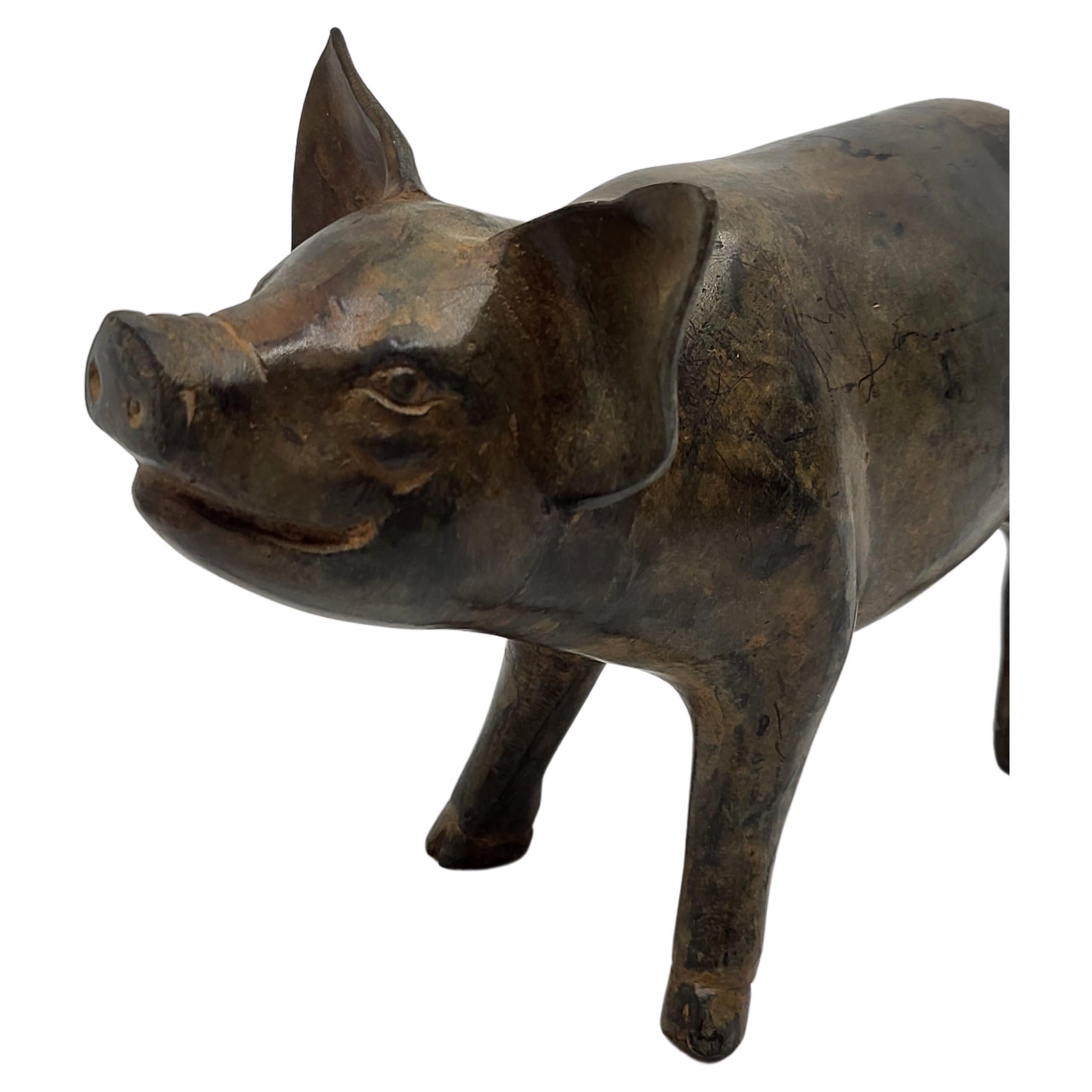 Cochon en Bronze à patine brune de Pierre Chenet Frankreich (Französische Provence) im Angebot
