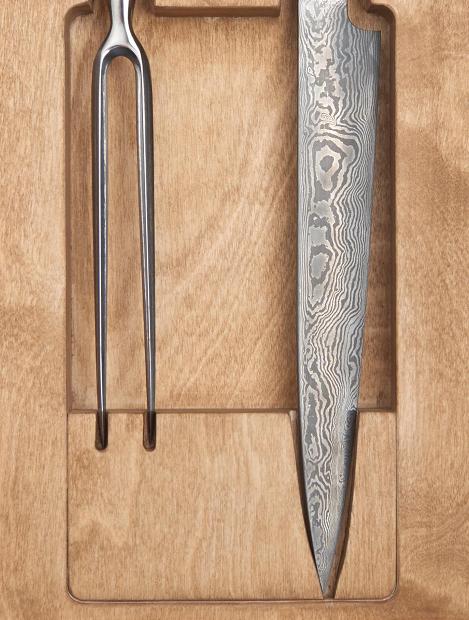 Contemporary Stephen Webster Cock & Bull Carving Knives with Steel Blades and Bronze Handles