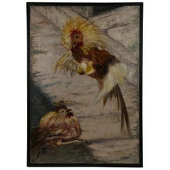 Cock Fight Animal Painting