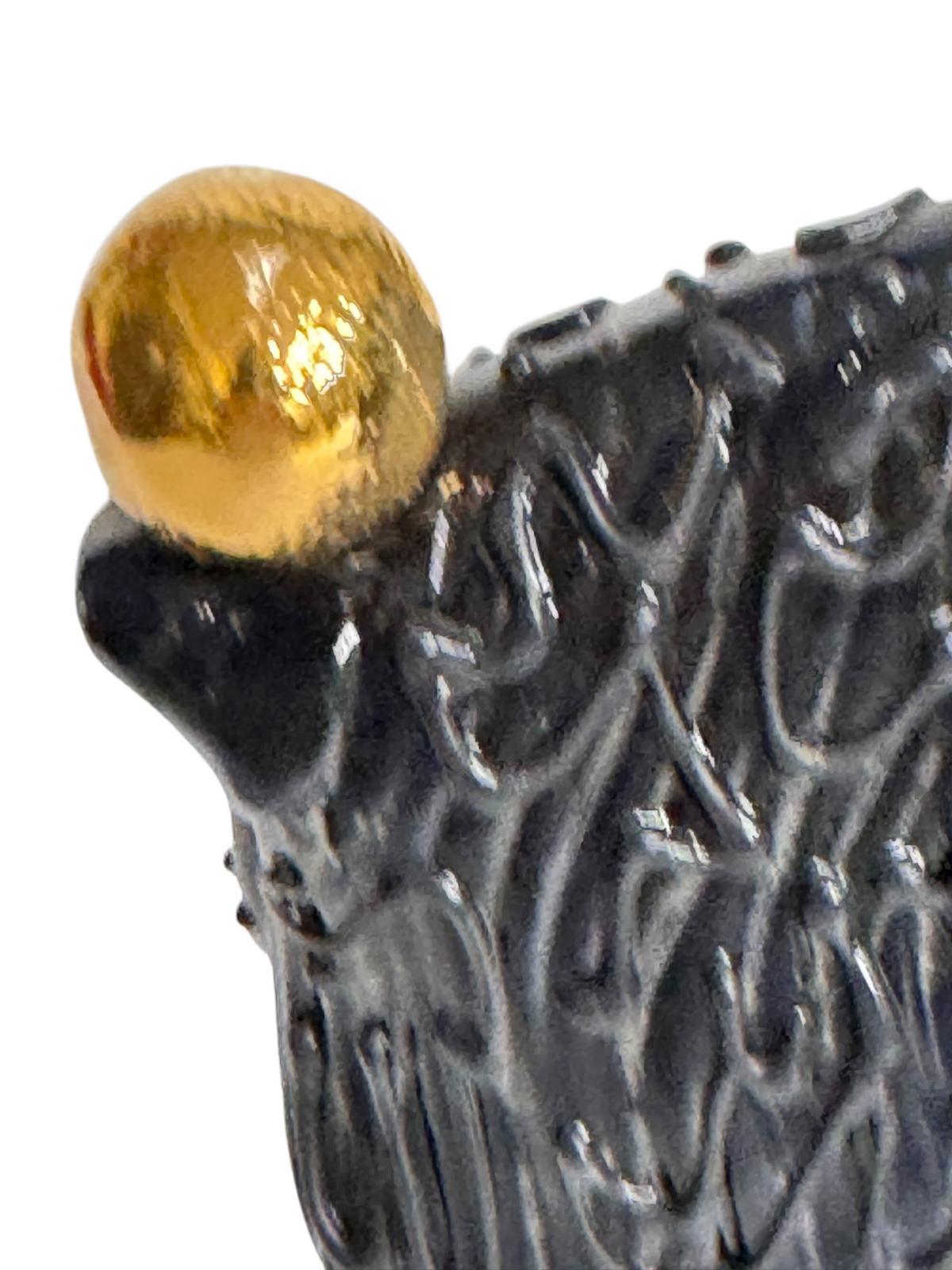 Modern Cocker Dog Ceramic centerpiece with golden ball Handmade in Italy New 2025 For Sale