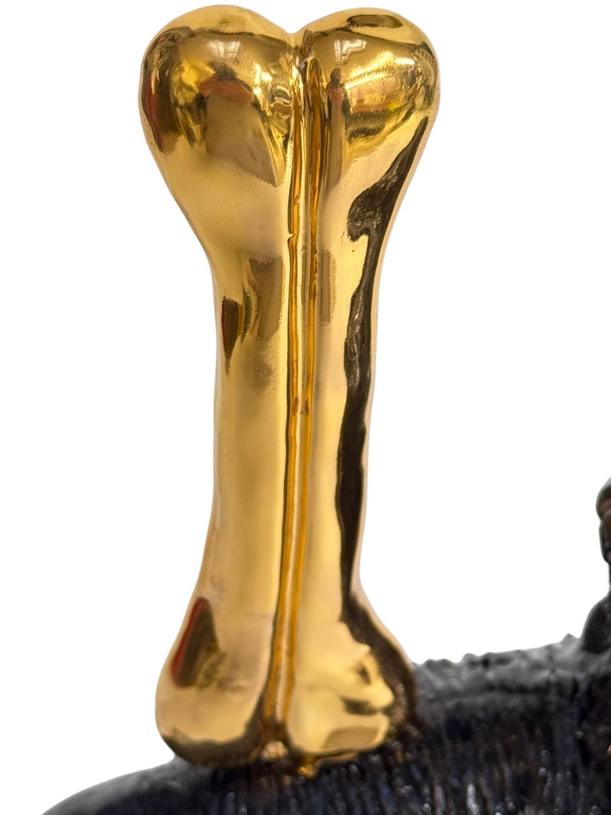Modern Cocker Dog Ceramic centerpiece with silver collar Handmade in Italy New 2025 For Sale