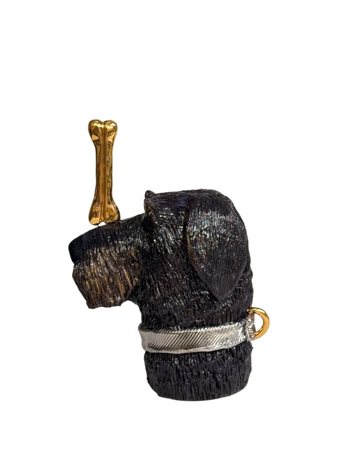 Cocker Dog Ceramic centerpiece with silver collar Handmade in Italy New 2025 In New Condition For Sale In San Miniato PI, IT