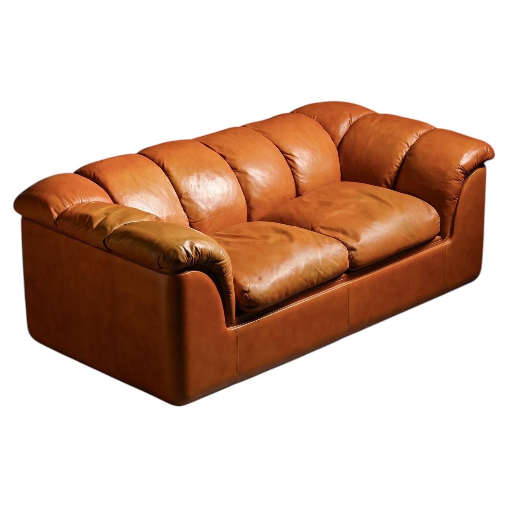 Cocker leather sofa, Franco Bresciani for Poltrona Frau, 1970s For Sale