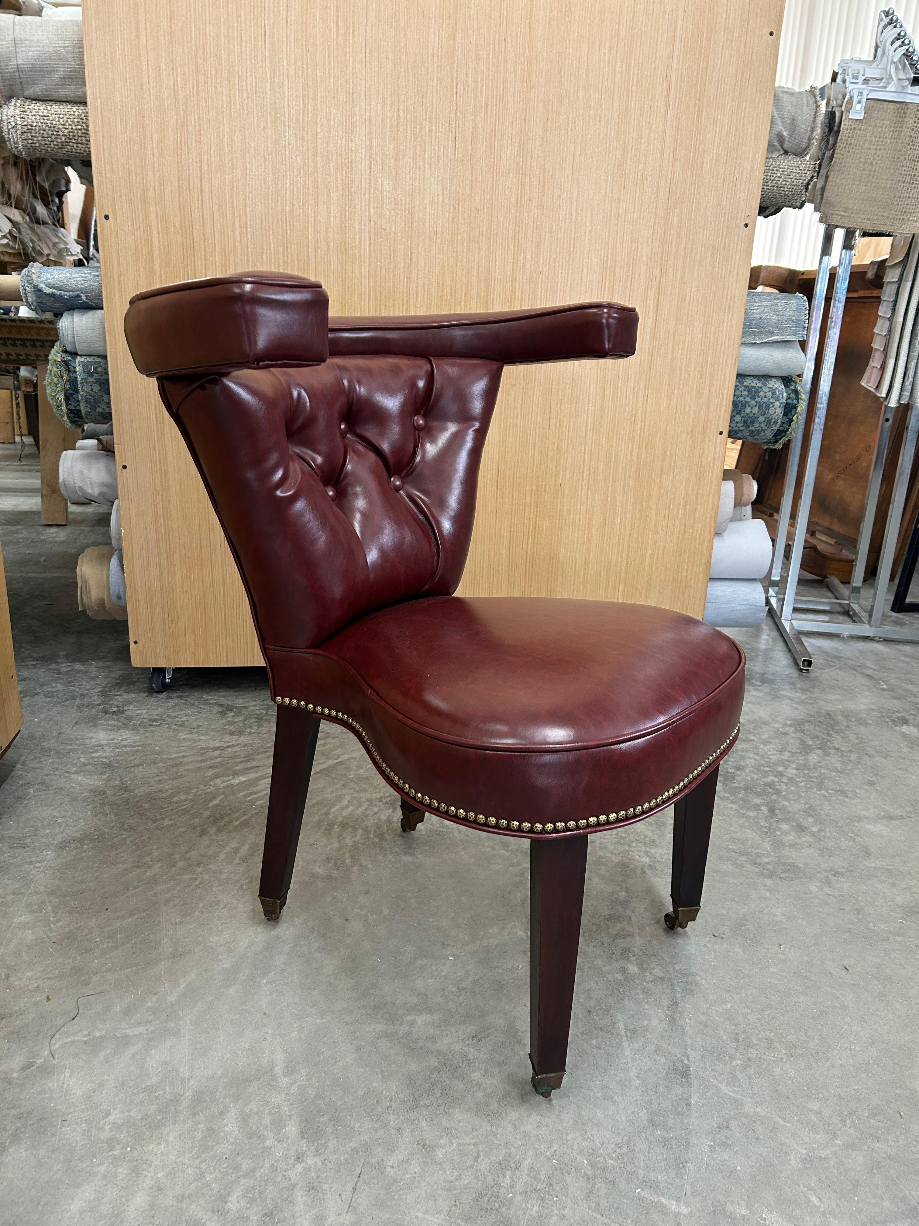 Cockfighting Chair Reupholstered in Vegan Leather 4