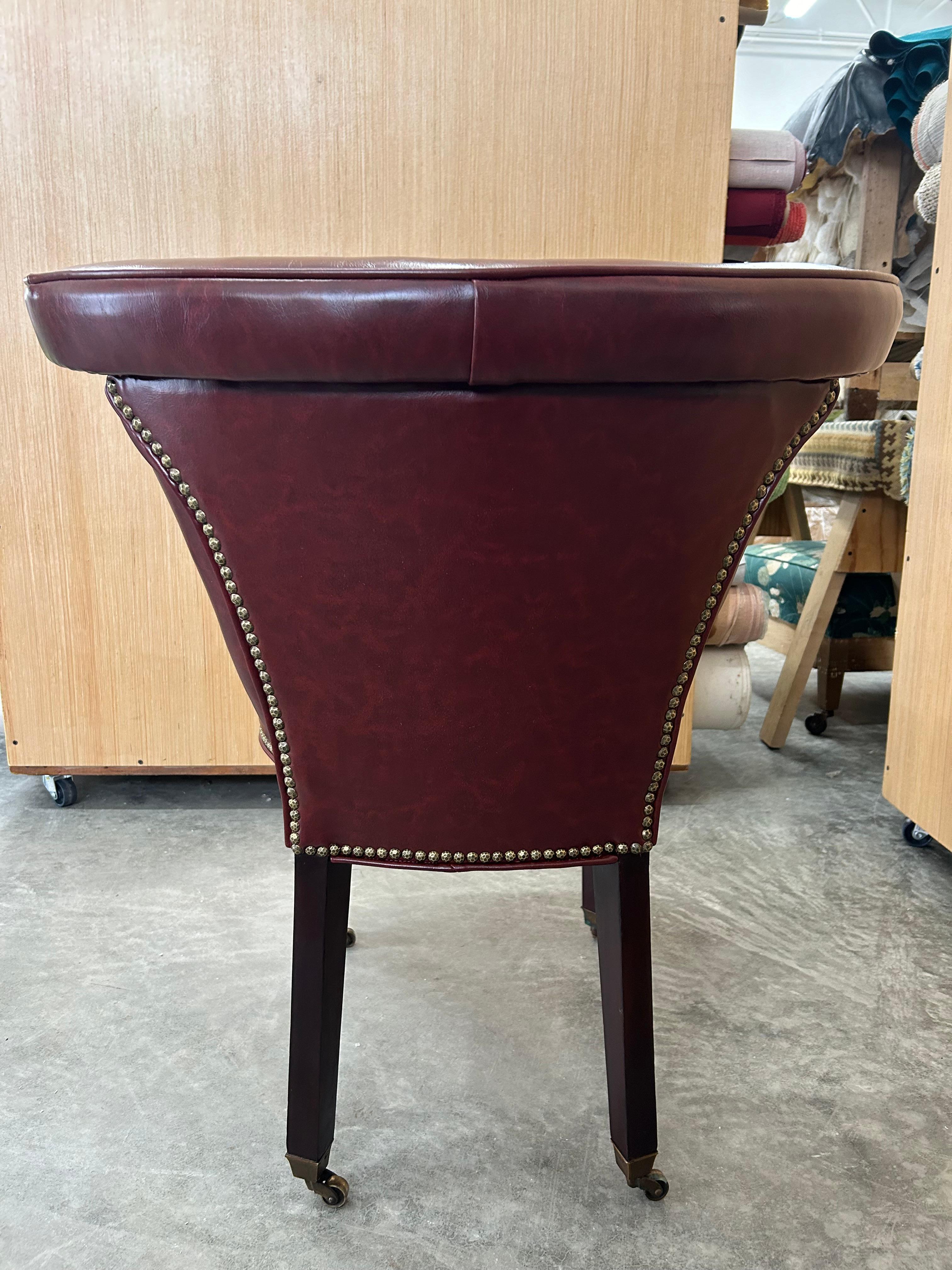 Cockfighting Chair Reupholstered in Vegan Leather 5