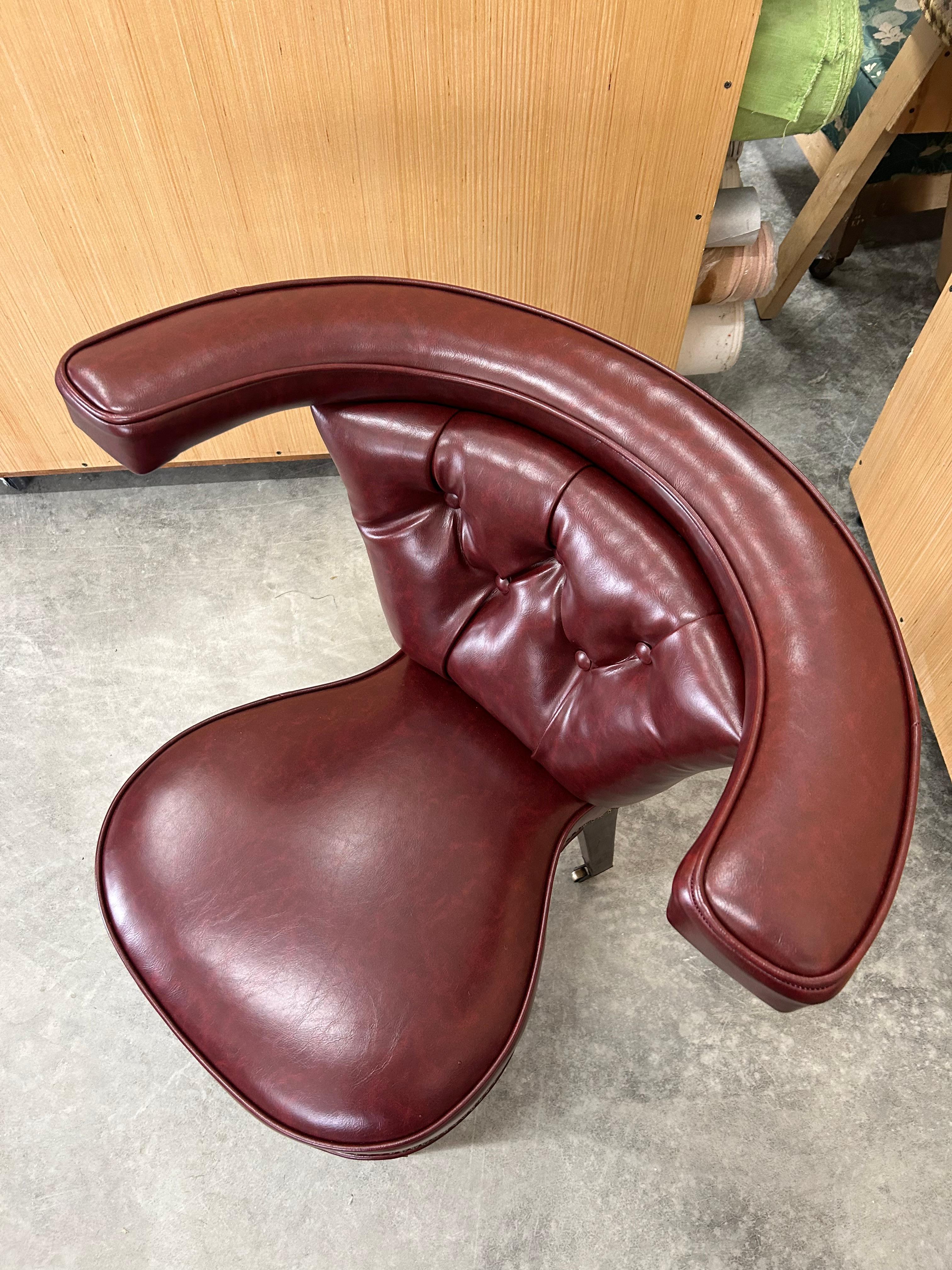 Cockfighting Chair Reupholstered in Vegan Leather 6
