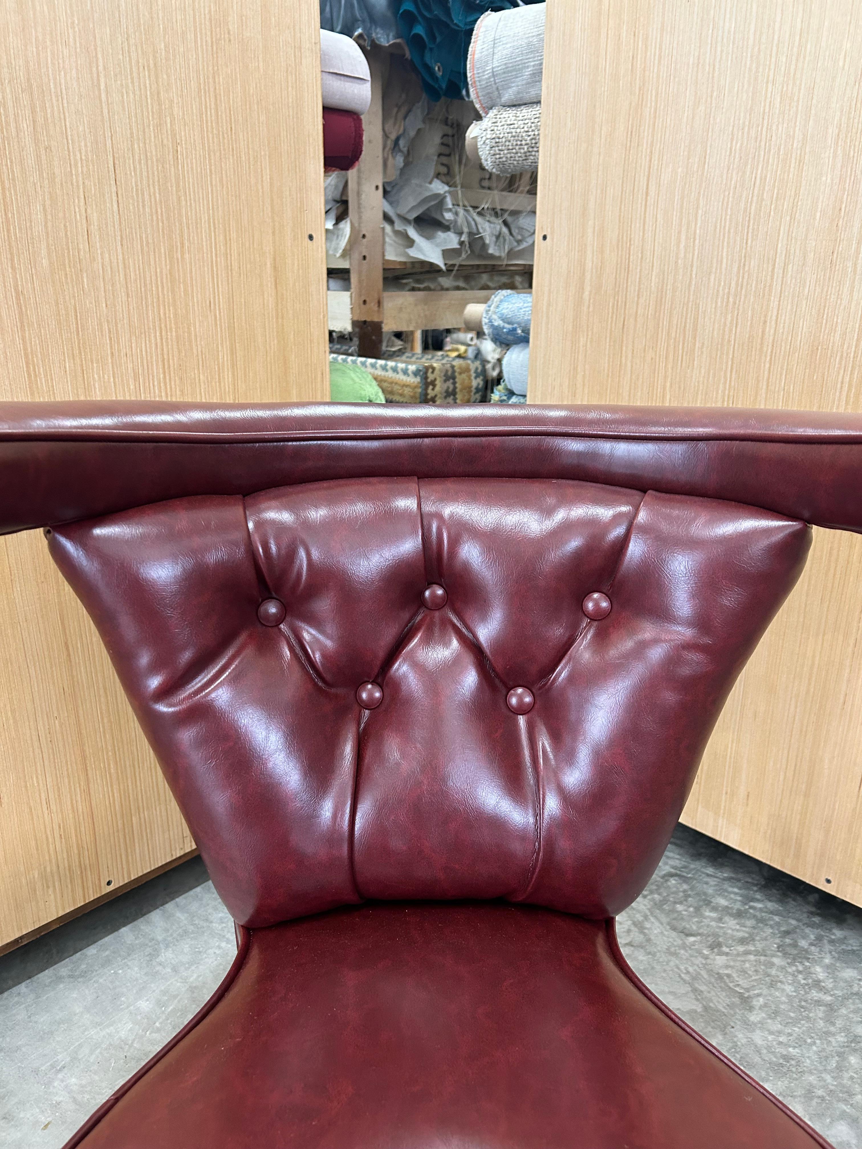 Cockfighting Chair Reupholstered in Vegan Leather 2