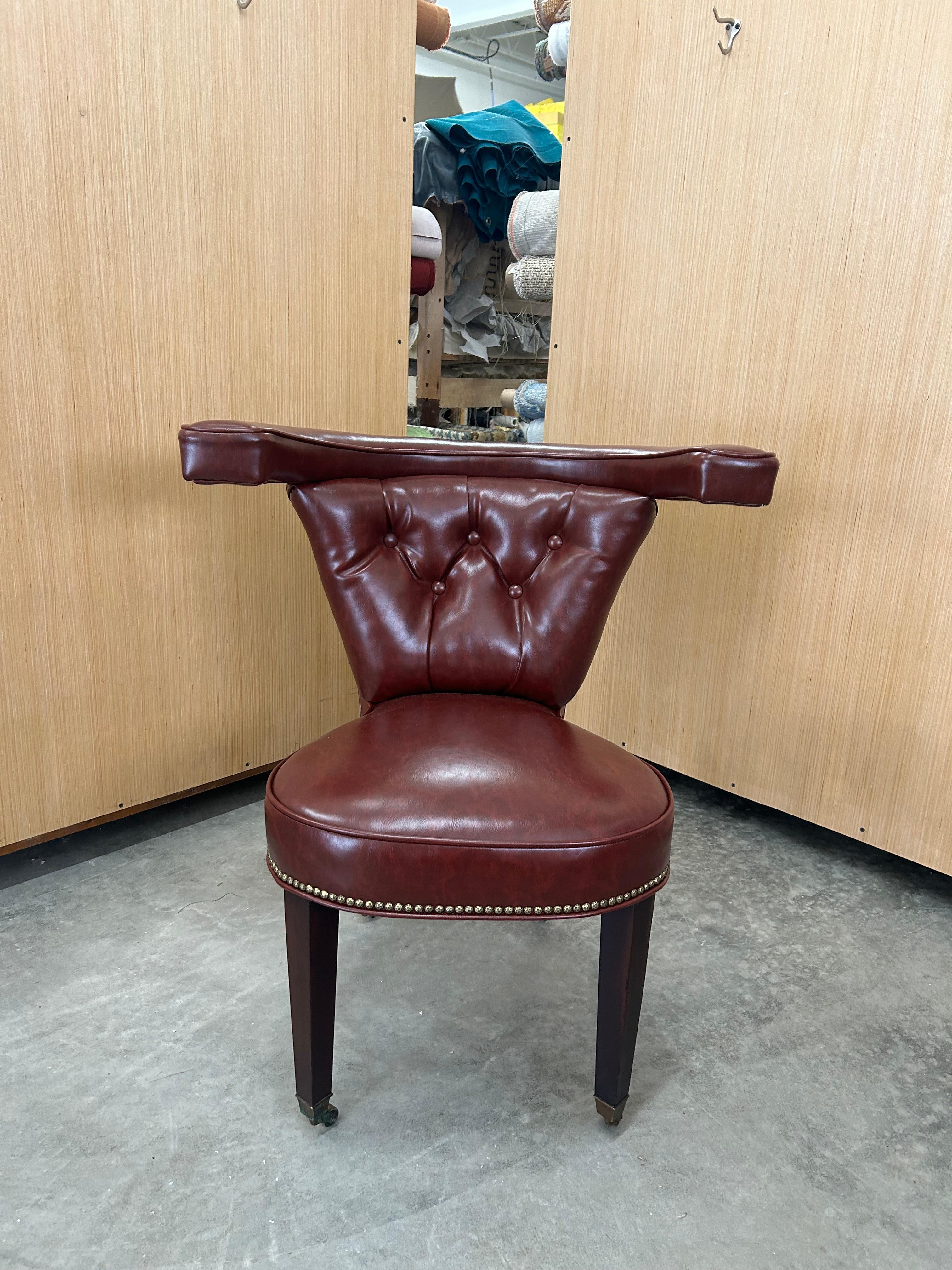 Cockfighting Chair Reupholstered in Vegan Leather 3