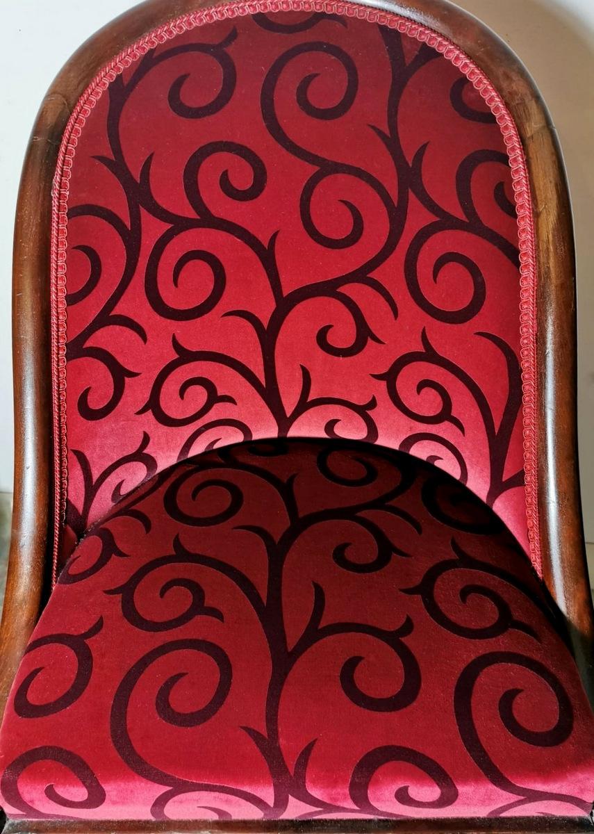 Cockpit Chair in Wood Upholstered Velvet Dedar France  For Sale 3
