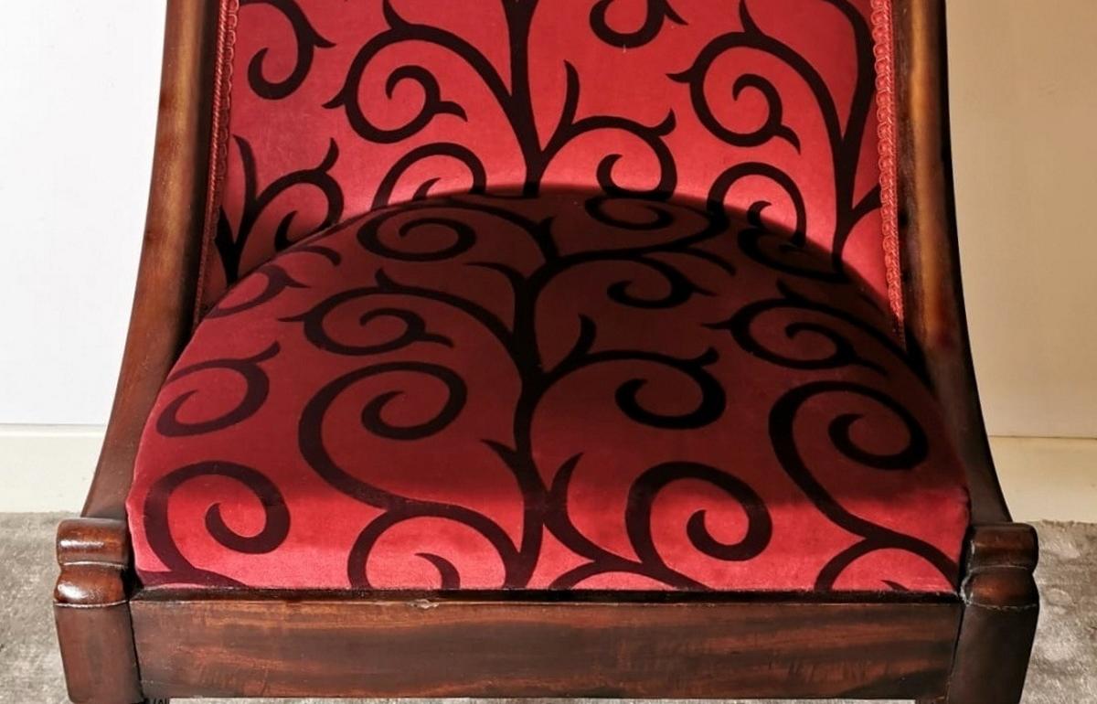 Cockpit Chair in Wood Upholstered Velvet Dedar France  For Sale 1