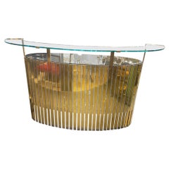 Cocktail Bar in Stainless Steel 
Brass, circa 1970