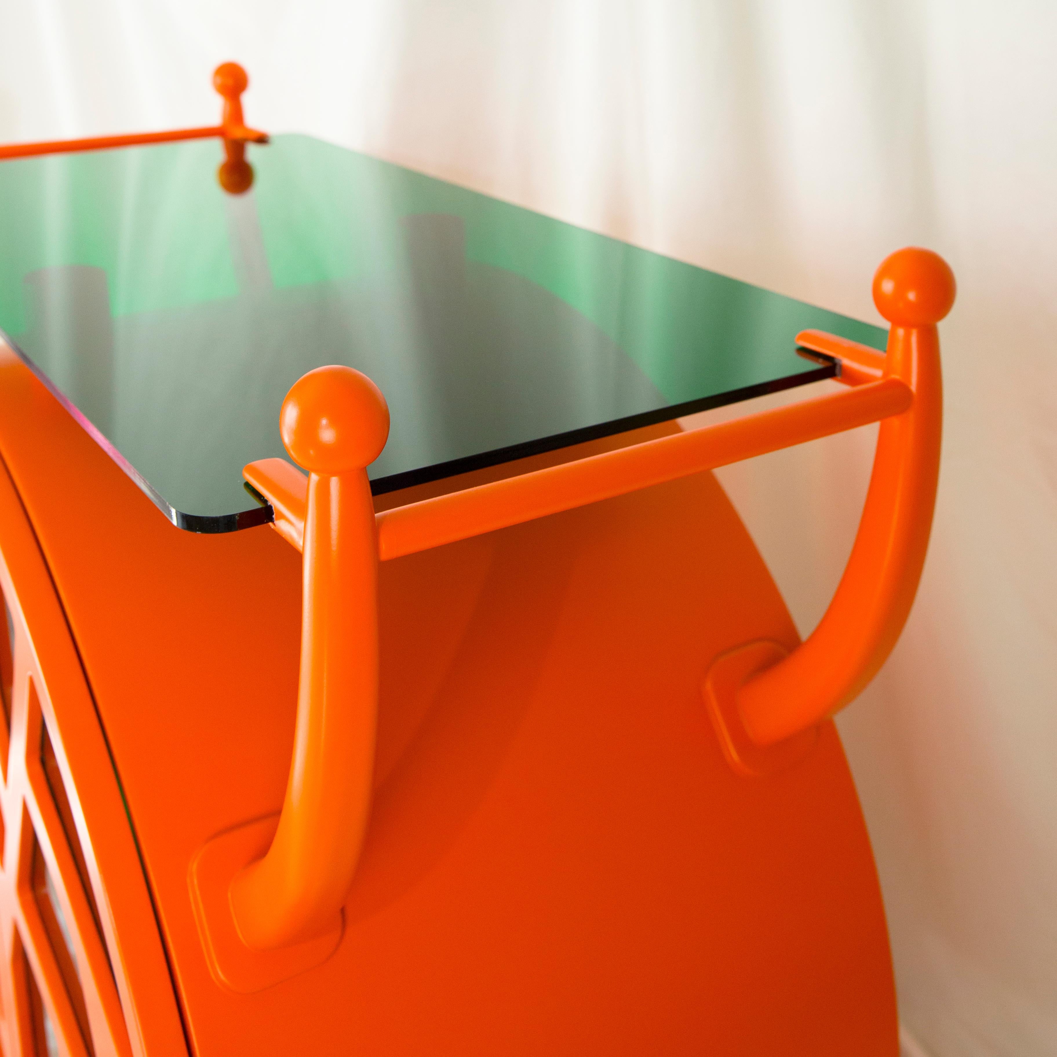 Overview:
Add a splash of vibrant style to your home with the Cocktail Bug Buffet, an orange-colored, bug-inspired liquor cabinet that combines postmodern design with a playful twist. This standout piece is sure to be the focal point in any room,