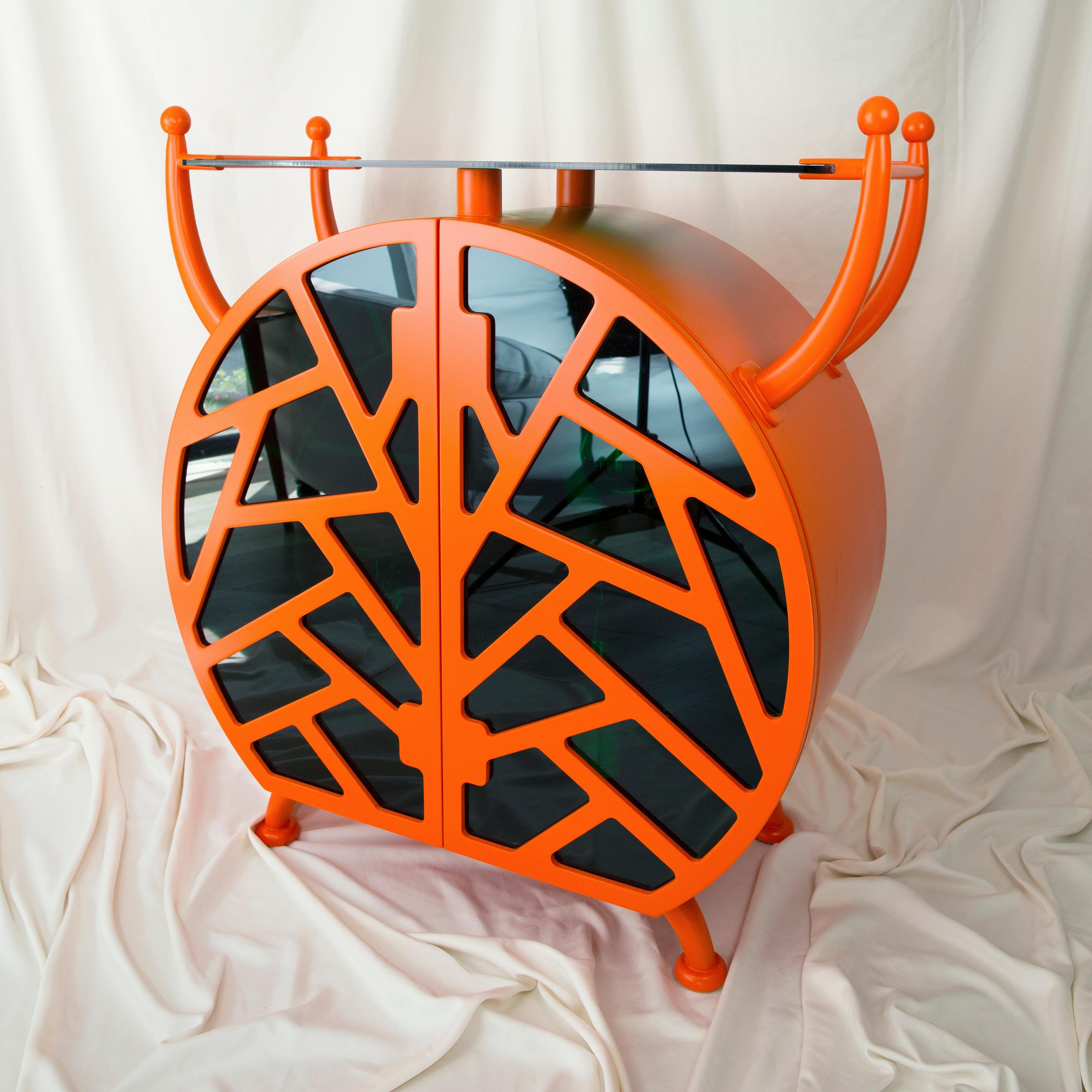 Cocktail Bug Orange Colorfull Buffet, Postmodern Syle and Round Form In New Condition For Sale In Istanbul, Maltepe