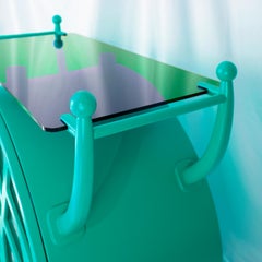 Cocktail Bug Buffet: Turquoise Postmodern Liquor Cabinet with Playful Design