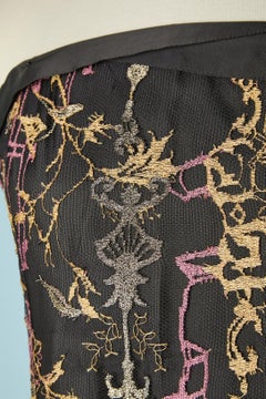Robe de cocktail bustier en lurex et dentelle Christian Lacroix Bazar
