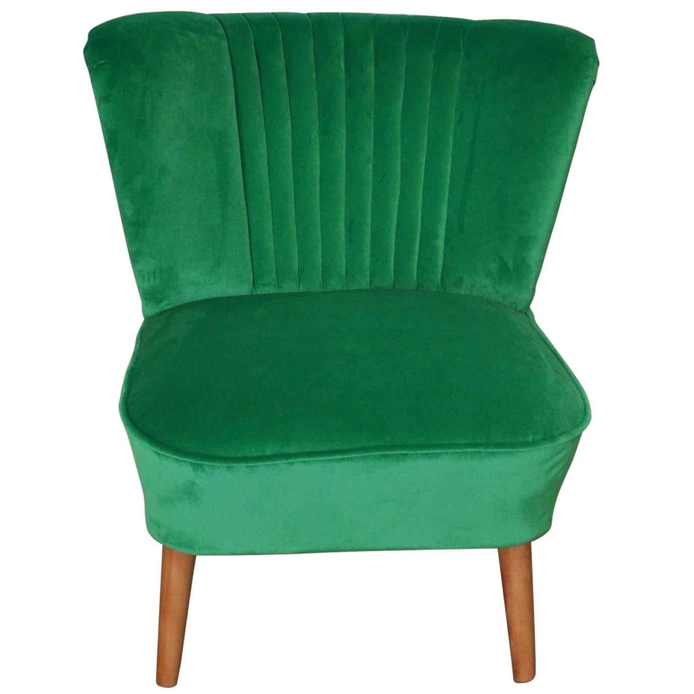 Cocktail Chair with a Green Fabric im Angebot