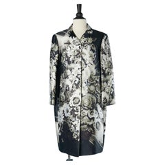 Cocktail coat with flower print Prada 