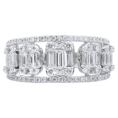 Cocktail Diamond Baguette Cut Ring Illusion Setting, 1 TCW F G VS Diamond Ring