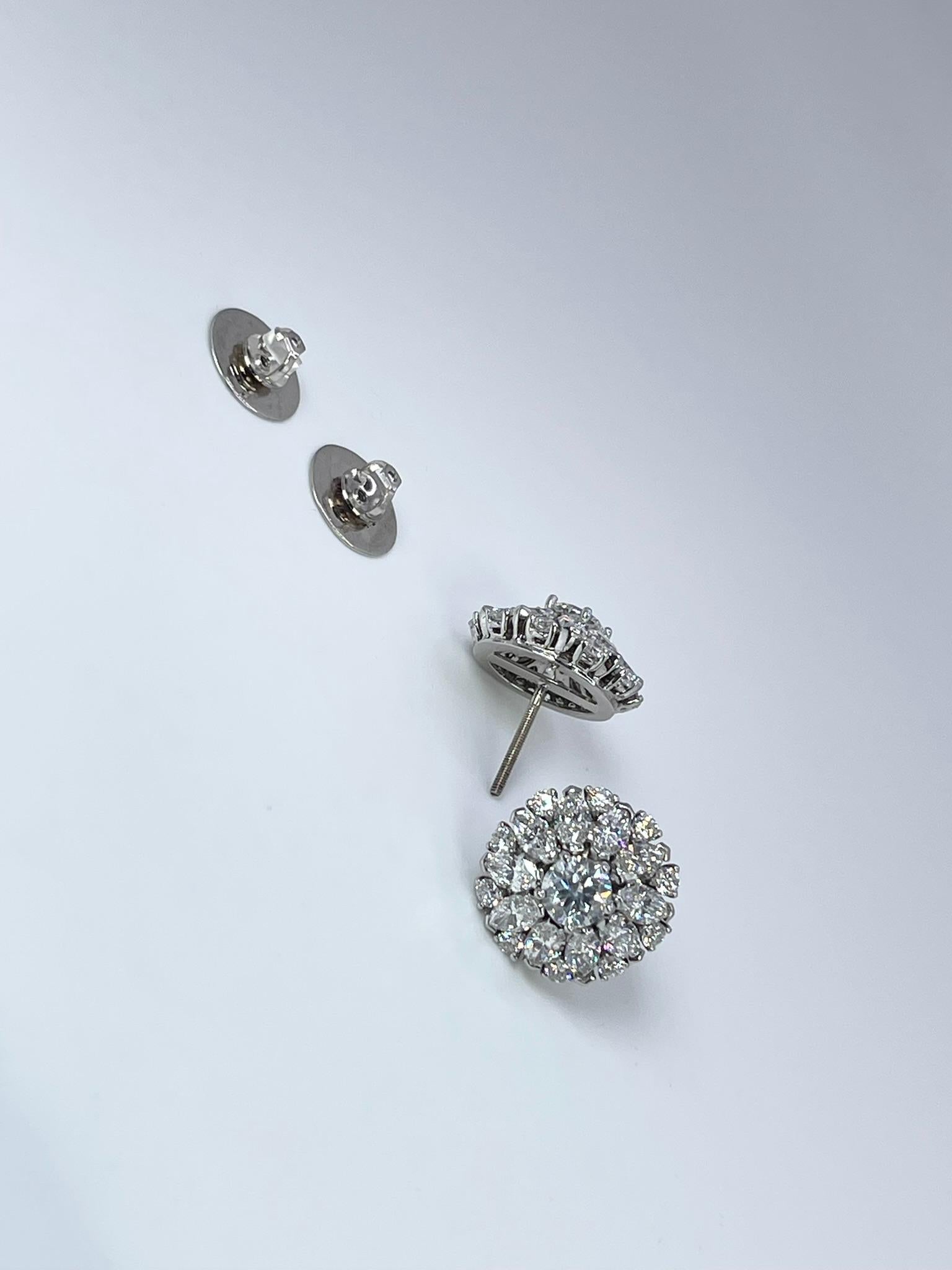 Modern Cocktail Diamond Earrings 6.30ct Luxurious Stud Earrings Bridal Earrings Studs For Sale