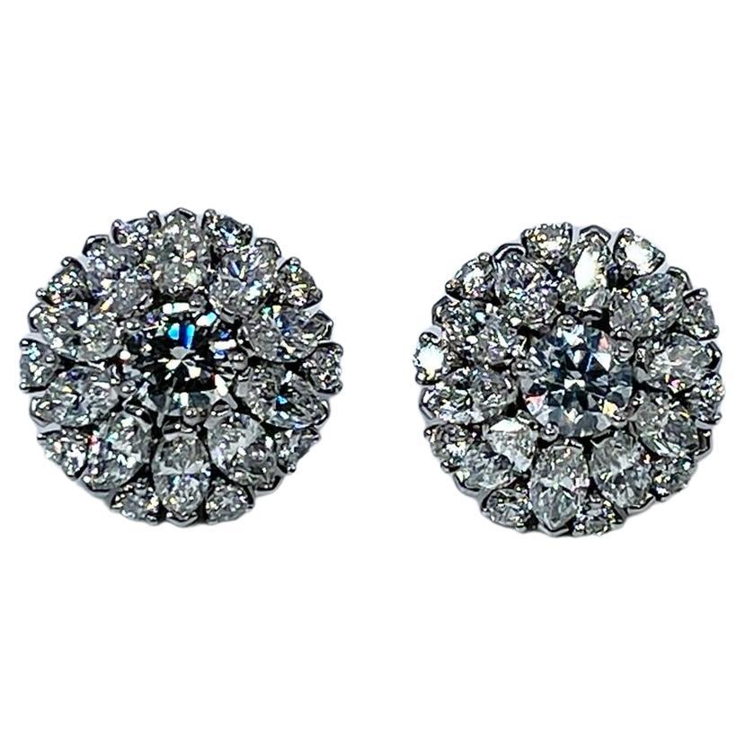 Cocktail Diamond Earrings 6.30ct Luxurious Stud Earrings Bridal Earrings Studs For Sale