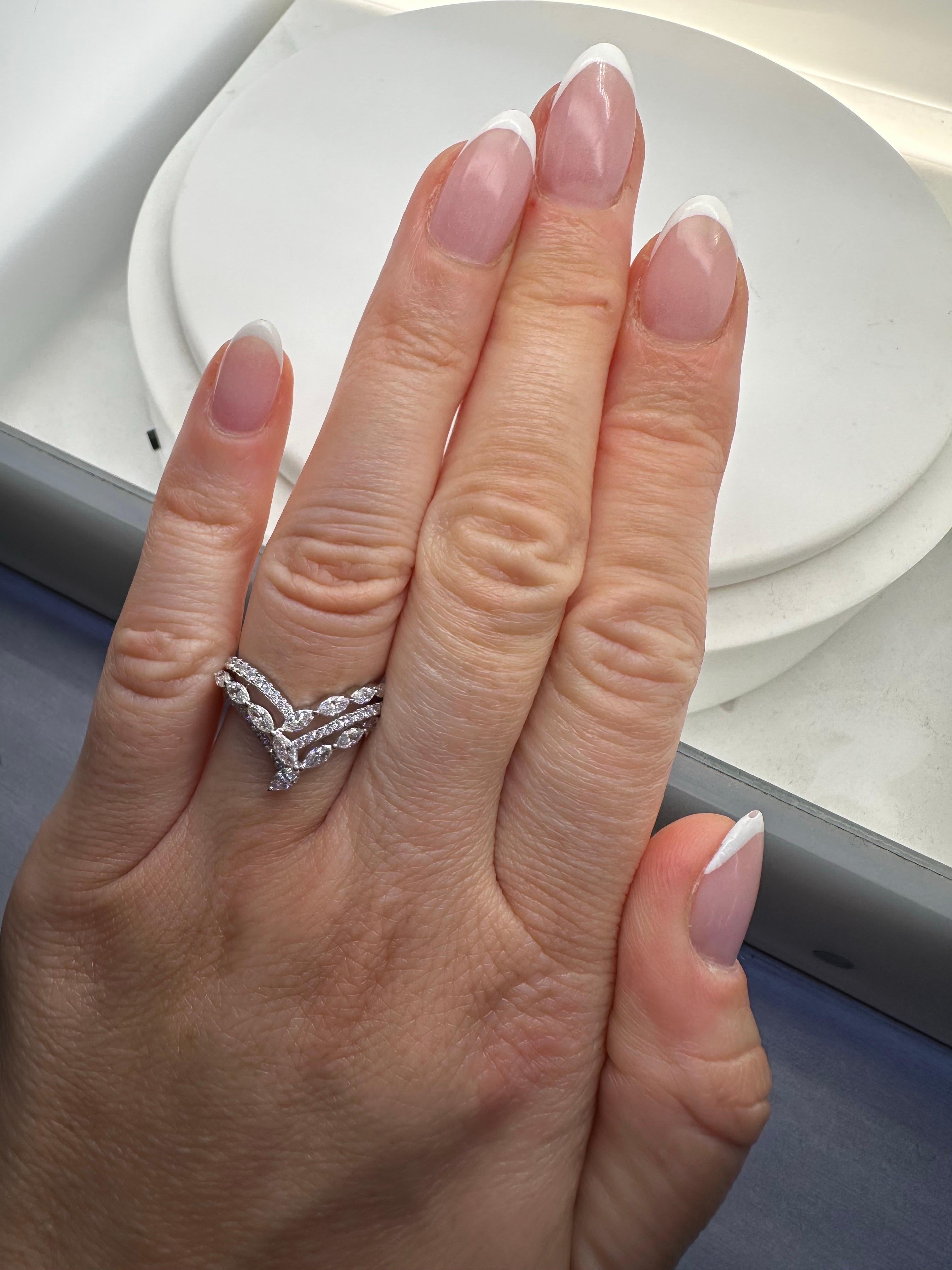 Cocktail-Diamantring 18KT Weißgold VS Diamanten F Farbe 1,10ct im Zustand „Neu“ im Angebot in Boca Raton, FL