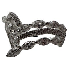 Cocktail diamond ring 18KT white gold VS diamonds F color 1.10ct