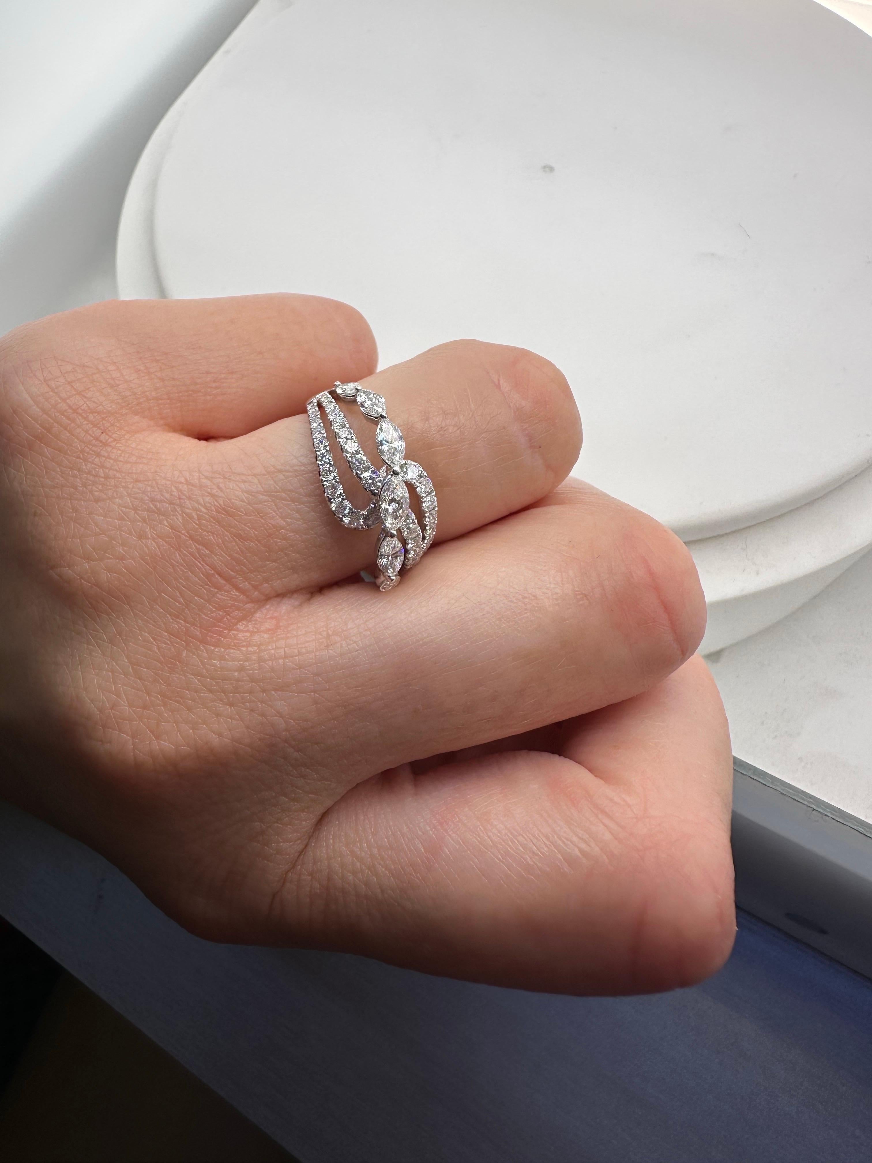 Anillo de diamantes de cóctel Anillo de diamantes marquesa Oro de 18 KT  1,31 quilates VS claridad F Corte marquesa en venta