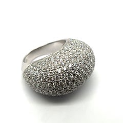 Cocktail Dome Diamond Ring in 18 Karat White Gold