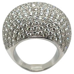 Cocktail Dome Diamond Ring in 18 Karat White Gold