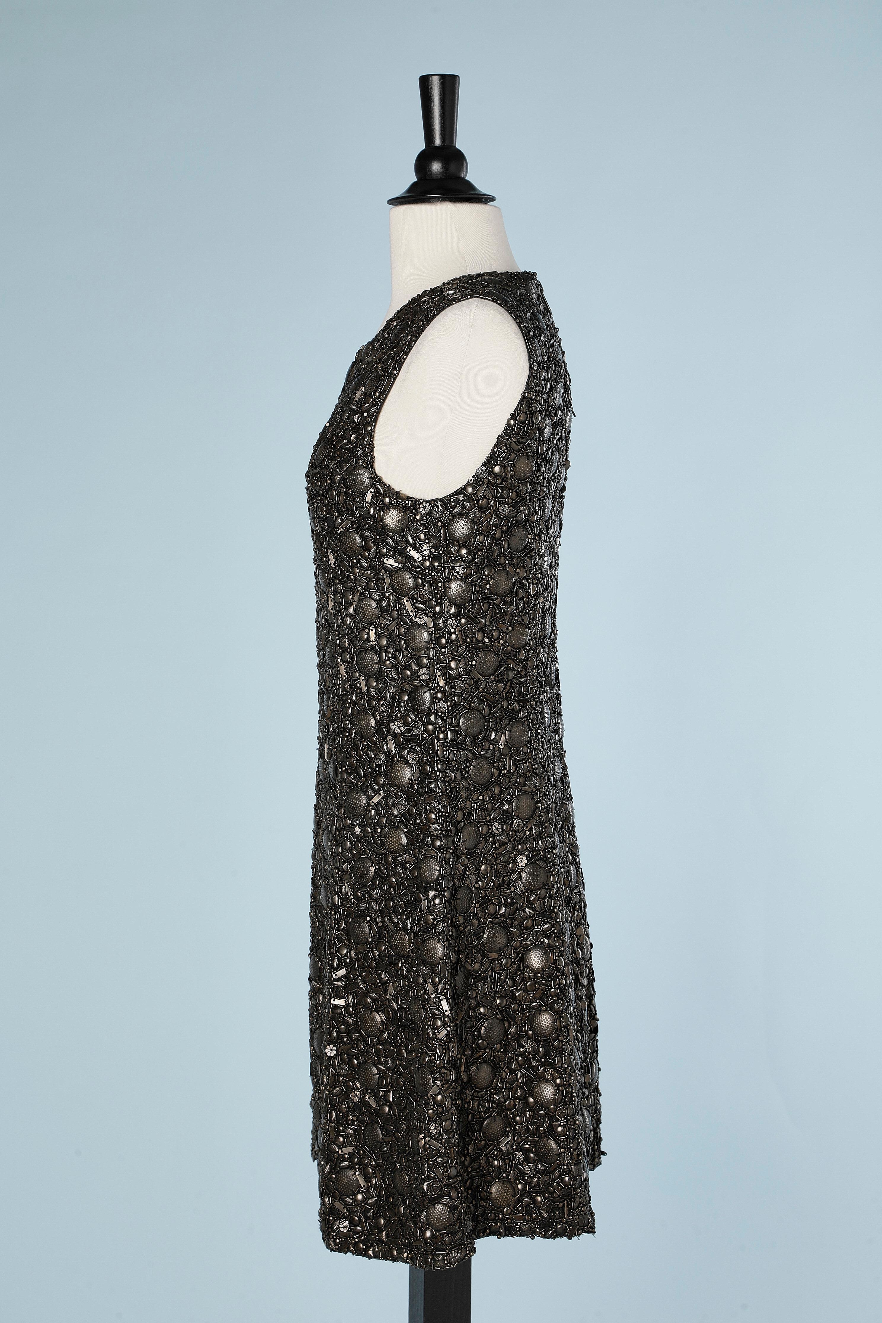 Cocktail dress fully embroidered with metallic beads Peachboo+Krejberg In Excellent Condition For Sale In Saint-Ouen-Sur-Seine, FR