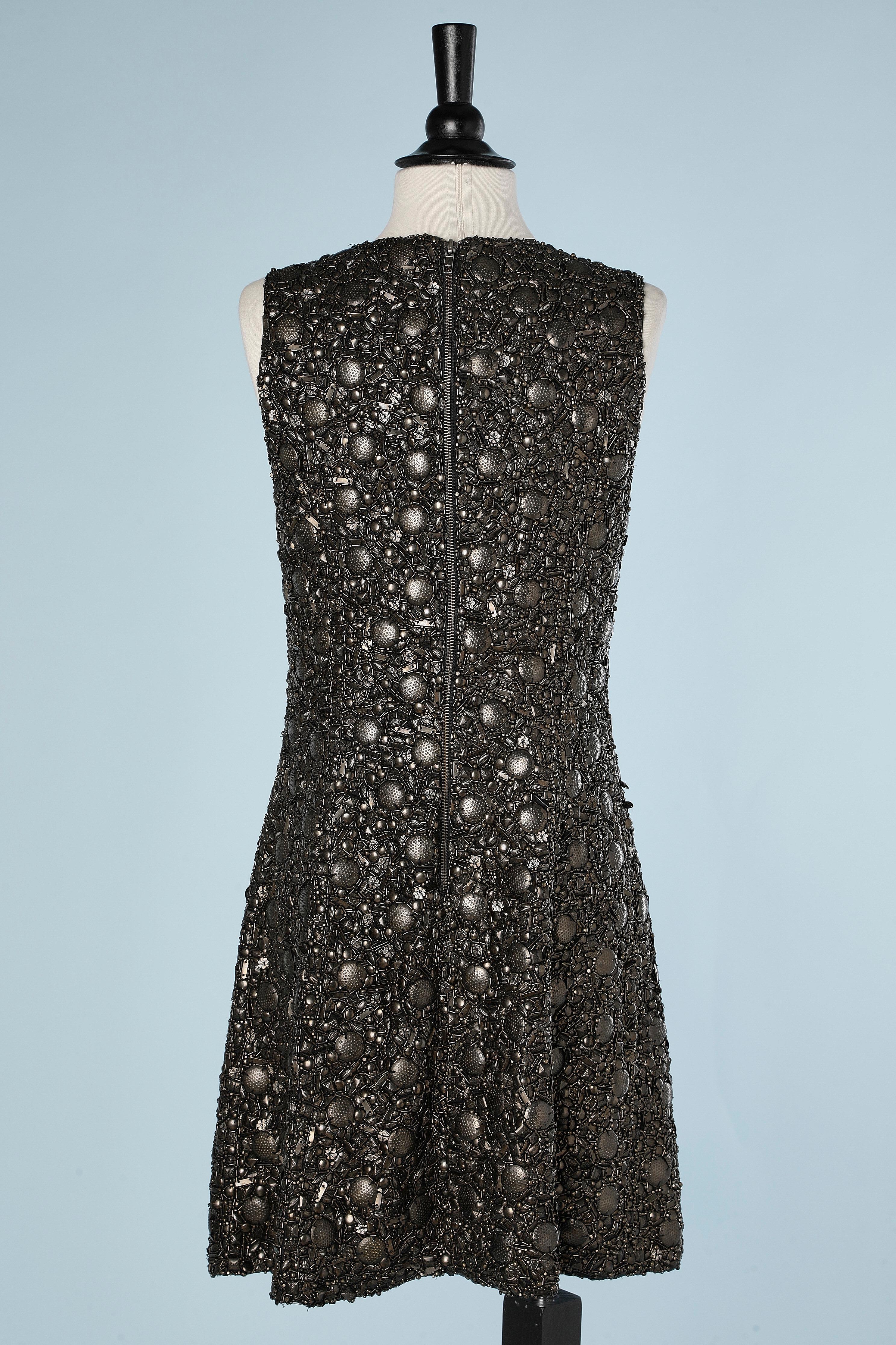 Women's Cocktail dress fully embroidered with metallic beads Peachboo+Krejberg For Sale