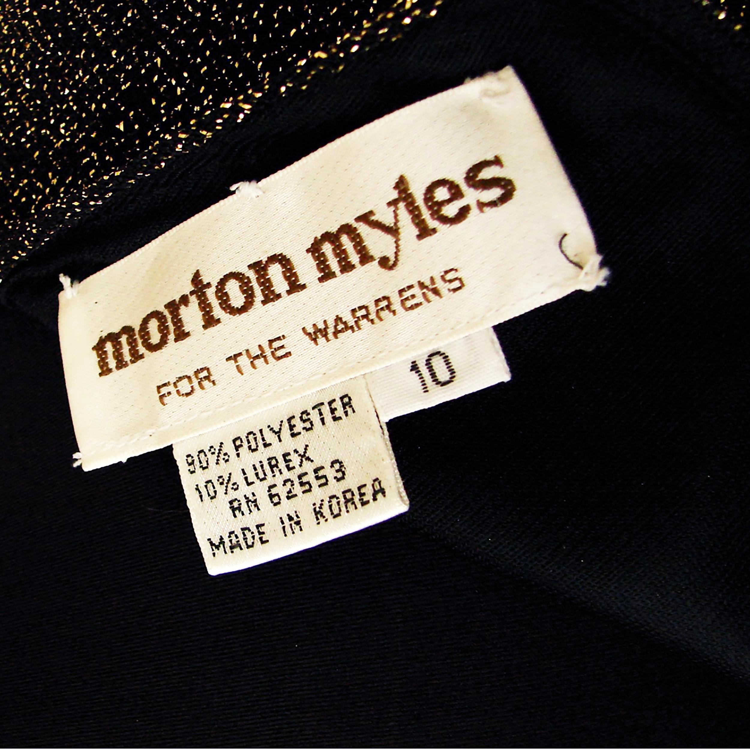 Cocktail Dress Gold Metallic Lurex Party Morton Myles for the Warren's Vintage  For Sale 2
