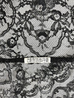 Cocktail dress in Calais lace by Germaine Lecomte Haute Couture Paris Circa 1950