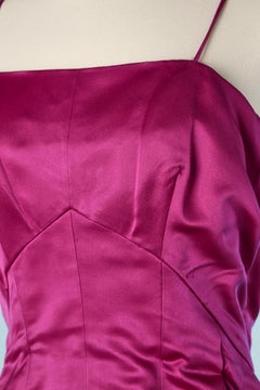 Cocktail dress in fuschia satin Circa 1950's