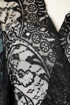 Cocktail dress in lace and black&white striped skirt Roméo Gigli "Plus"