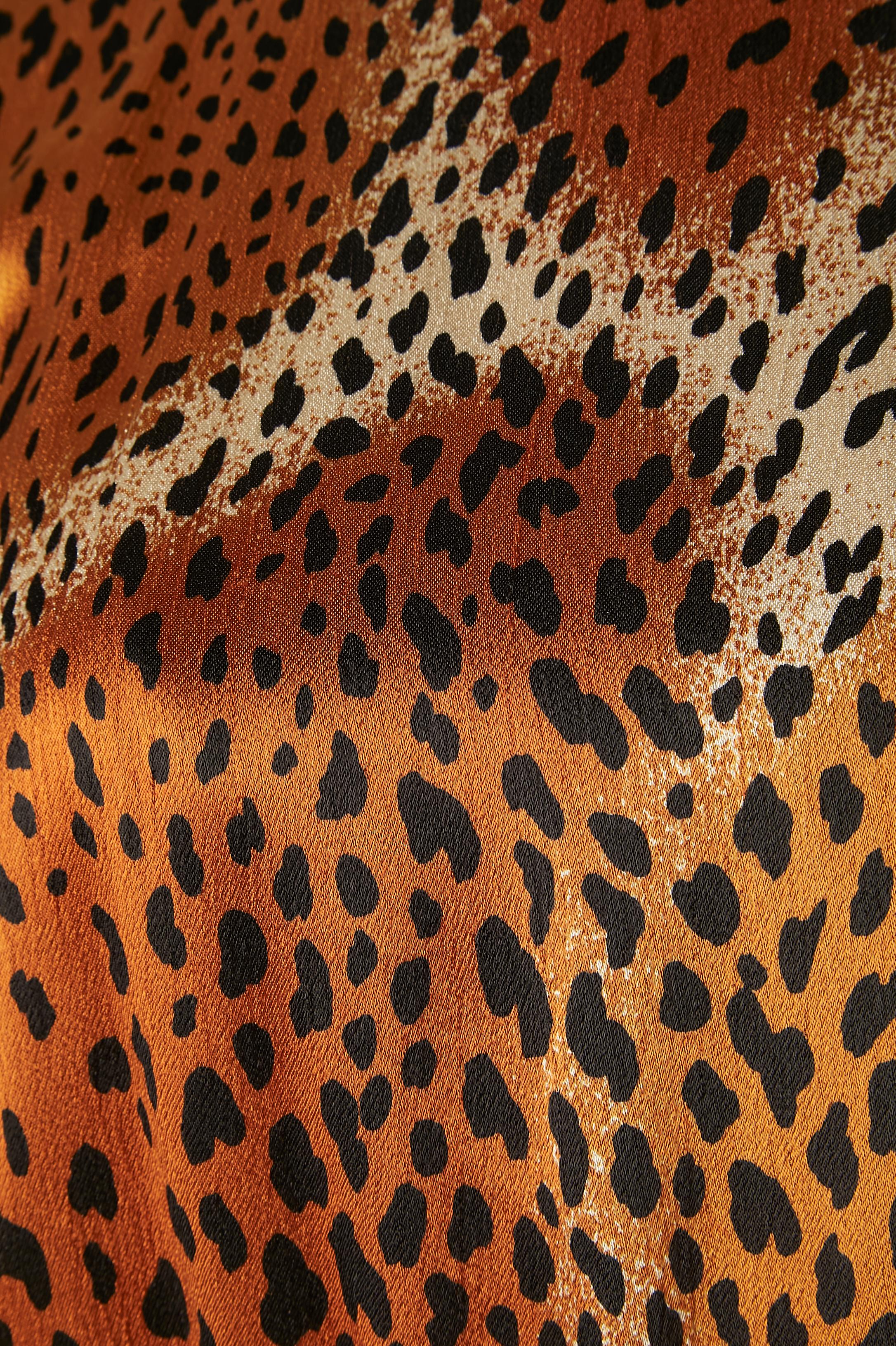 Brown Cocktail dress in leopard print Yves Saint Laurent Rive Gauche  For Sale