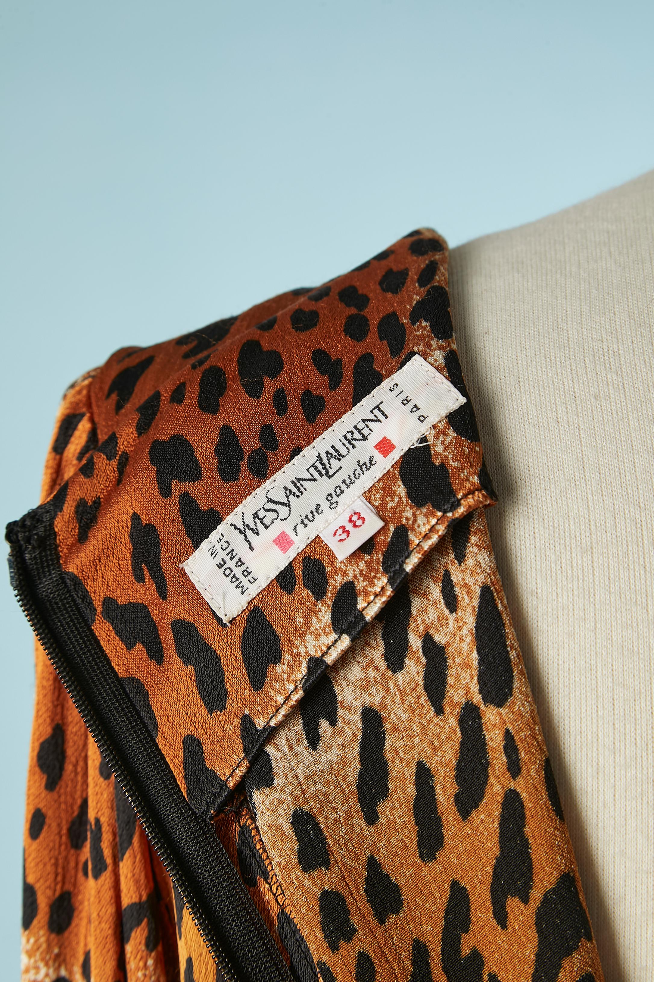 Cocktail dress in leopard print Yves Saint Laurent Rive Gauche  For Sale 2