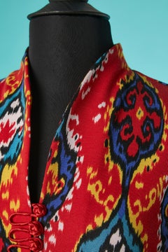 Cocktail dress with Ikat inspiration print on Christian Dior Boutique Circa 1980